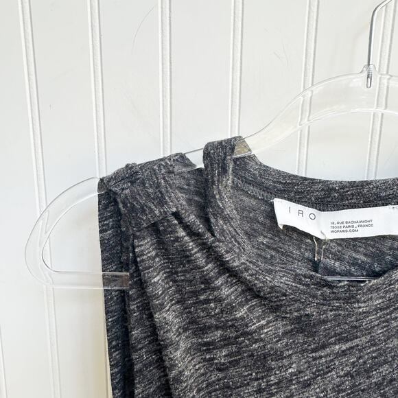 IRO Plush Mini T-Shirt Dress Gray Short Sleeve Casual Crew Neck XS NWT - Picture 7 of 9